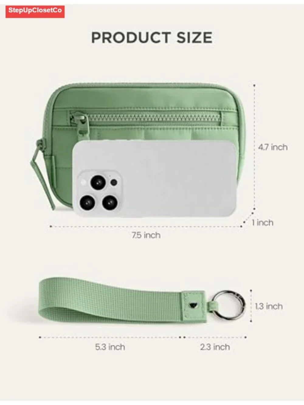 RFID Blocking Zip Around Wristlet Wallet with Phone Pocket